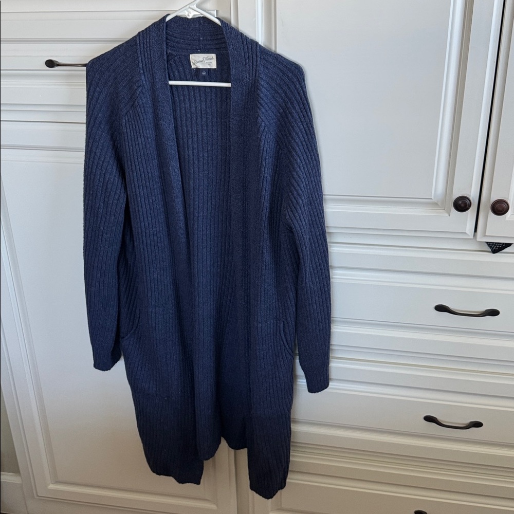 Universal Thread Deep Blue Ribbed Cardigan - Picture 2 of 8